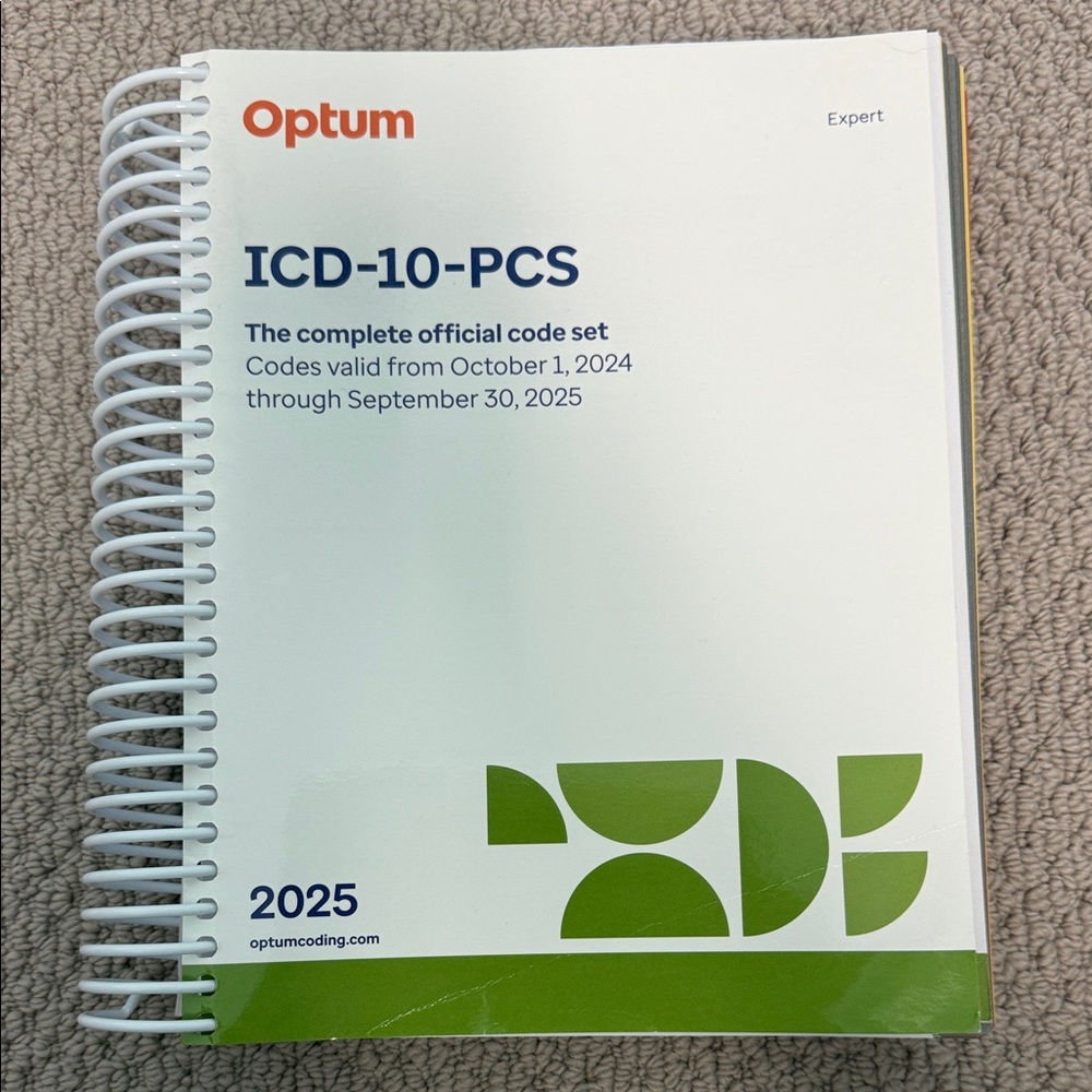 Optum ICD-10-PCS 2025 Spiral Code Book - White & Green